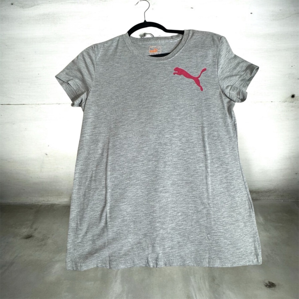 Puma Shirt T-Shirt Grey Red Logo Large